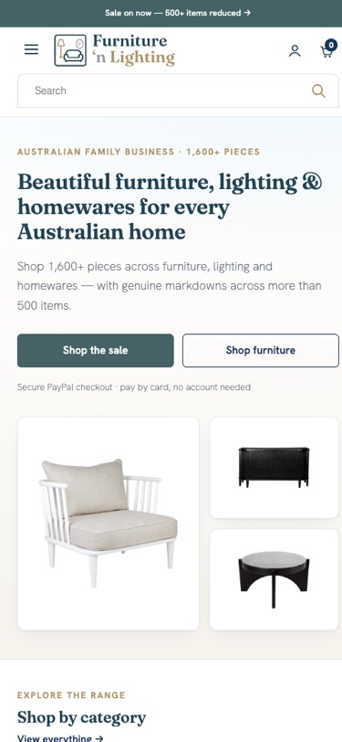 Furniture 'n Lighting mobile