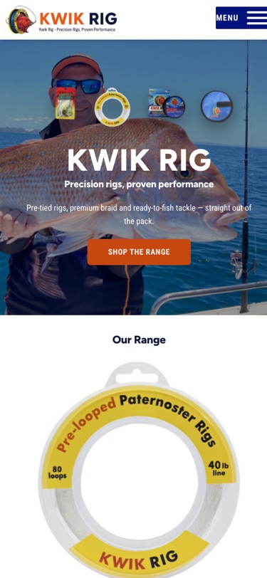 Kwik Rig mobile website built by Hooray Digital