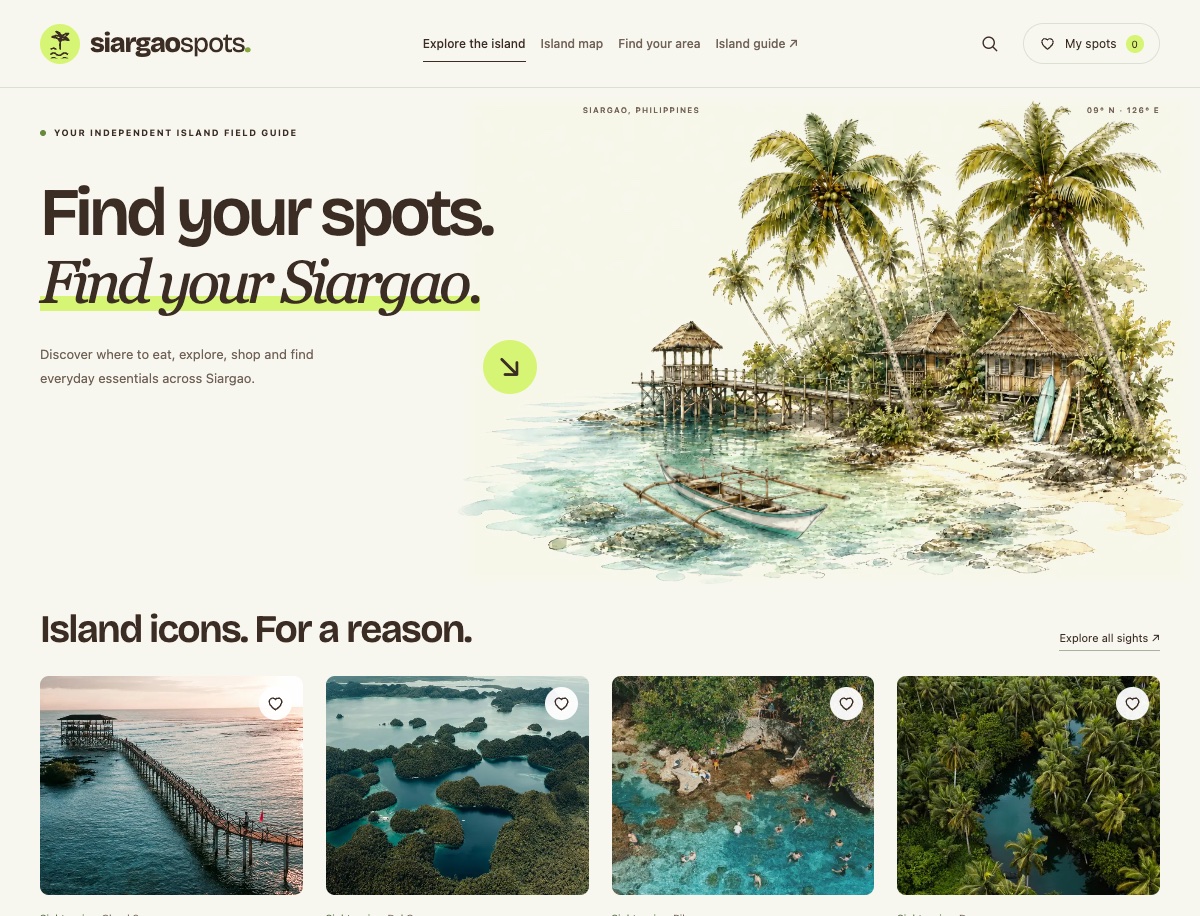 Siargao Spots website